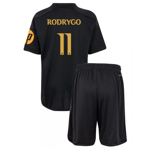 Fotbalové Dres Real Madrid Rodrygo Goes #11 Dětské Alternativní 2023-24 Krátký Rukáv (+ trenýrky)